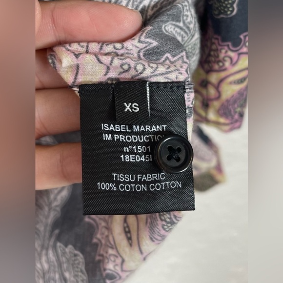 Isabel Marant Iggy Print Short Sleeve Button Up Shirt Oversized Women’s XS - Picture 9 of 14